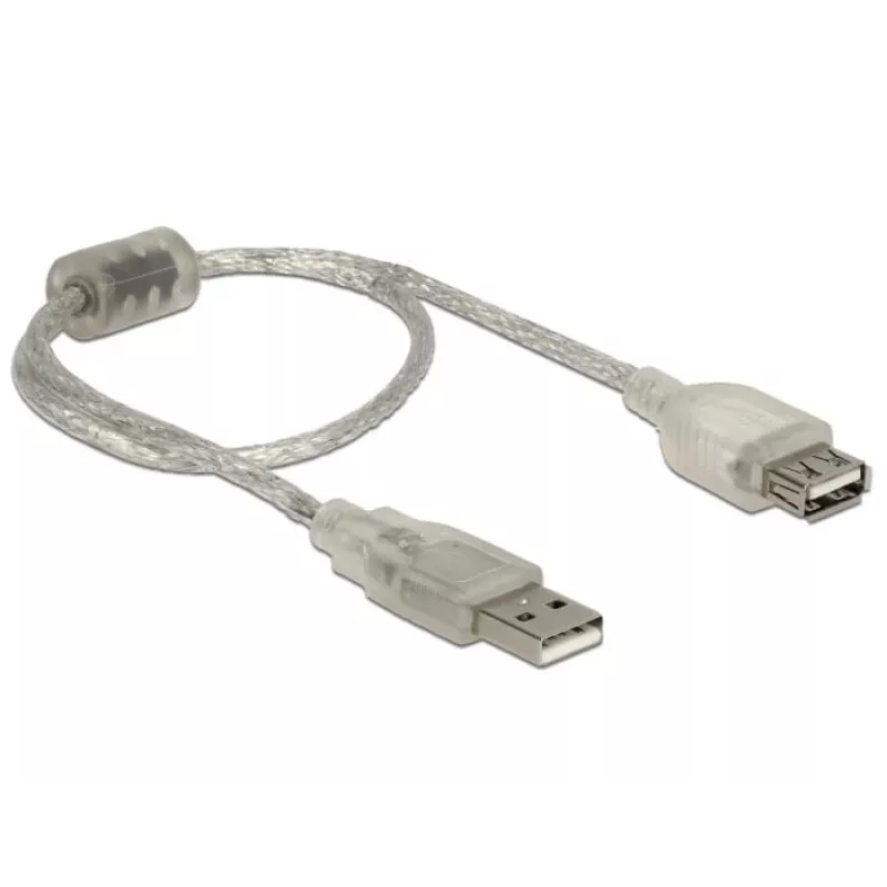 Delock 82244, 0,3 m, USB A, USB A, USB 2.0, 0,48 Gbit/s, läpinäkyvä