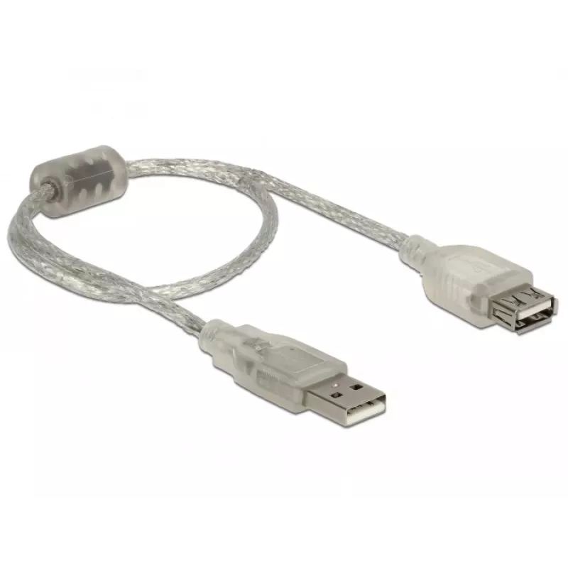 Delock 82244, 0,3 m, USB A, USB A, USB 2.0, 0,48 Gbit/s, läpinäkyvä