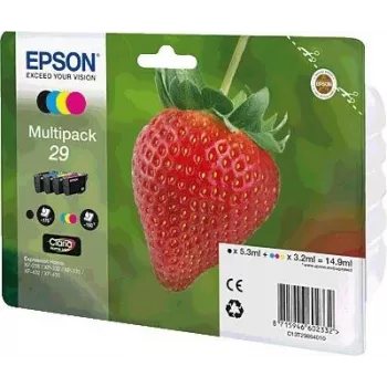Epson 29 Multipack 4 kpl:n pakkaus (musta, keltainen, syaani, magenta) mustekasetti, C13T29864010