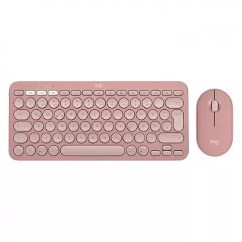 Logitech Pebble 2 Combo näppäimistö ja hiiri sisältää Universal RF Wireless + Bluetooth QWERTZ saksa roosa (920-012205)