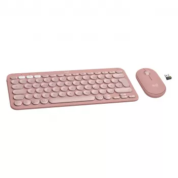 Logitech Pebble 2 Combo näppäimistö ja hiiri sisältää Universal RF Wireless + Bluetooth QWERTZ saksa roosa (920-012205)