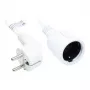 Jatkojohto suojakosketinpistoke-pistoke tyyppi E+F (CEE 7/7, kulma) pistorasia tyyppi F (CEE 7/3, suora), valkoinen, 1,50 mm², 3 m, Good Connections® (P0102-W030)