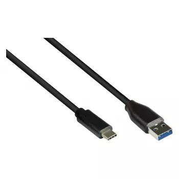 Alcasa liitäntäkaapeli USB 3.0 - 2 m - USB A - USB C - USB 3.2 Gen 1 (3.1 Gen 1) - 5000 Mbit/s - musta (GC-M0128)