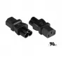 Verkkosovitin IEC-laite-pistoke C6 (suora) IEC-laite-liittimeen C13 (suora), UL, musta, Good Connections® (PA-0630S)