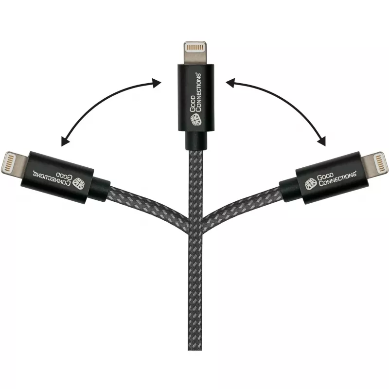 Good Connections USB 2.0 -lataus- ja datakaapeli iPhone/iPad/iPod USB-A-pistoke Lightning-liitäntään - korkealaatuisesti valmistettu ja virallisesti Applen hyväksymä