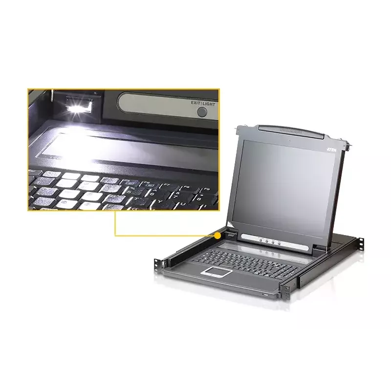 ATEN CL1000M KVM-kytkin rack-asennus, musta