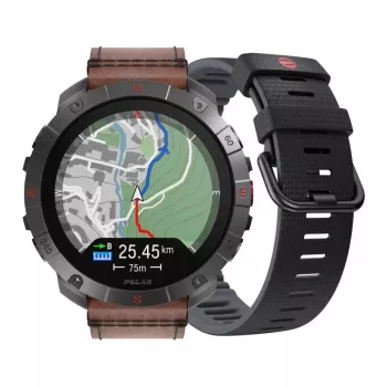 Polar Grit X2 Pro Titan outdoor-urheilukello, M/L, syksyn värinen nahka (900110288)