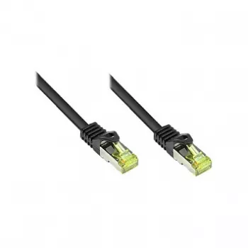 RJ45-patchkaapeli Cat.7-putkikaapelilla ja lukkovivensuojalla (RNS®), S/FTP, PiMF, halogeeniton, 600MHz, OFC, musta, 60m, Good Connections® (8070R-600S)