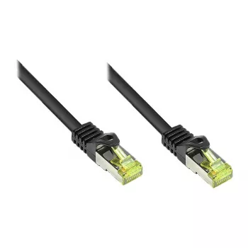 RJ45-patchkaapeli Cat.7-putkikaapelilla ja lukkovivensuojalla (RNS®), S/FTP, PiMF, halogeeniton, 600MHz, OFC, musta, 90m, Good Connections® (8070R-900S)