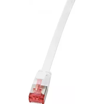 Logilink SlimLine - verkkokaapeli - RJ-45 (S) - RJ-45 (S) - 5 m - U/FTP, PiMF - CAT 6 - valettu, lukituskielekkeen suojaus, litteä - valkoinen (CF2071S)