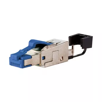 METZ CONNECT pro - verkkoliitäntä - RJ-45 (M) - suojattu - CAT 8,1 - IEEE 802,3bq - sininen (130H405032-E)