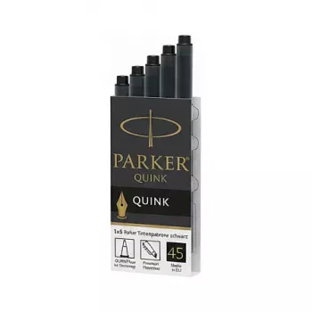 Parker Quink mustat mustekasetit, 5 kpl:n pakkaus.