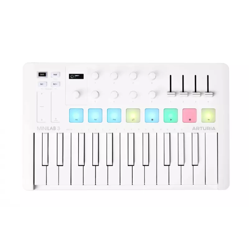 Arturia MiniLab 3 - MIDI-ohjainnäppäimistö, valkoinen