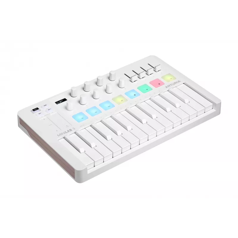 Arturia MiniLab 3 - MIDI-ohjainnäppäimistö, valkoinen