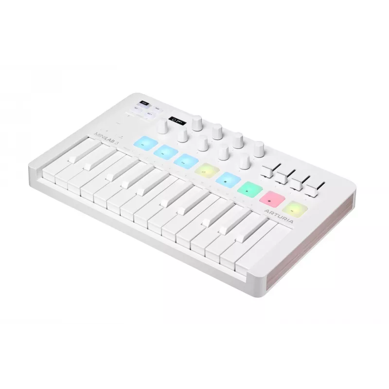 Arturia MiniLab 3 - MIDI-ohjainnäppäimistö, valkoinen