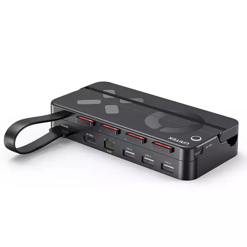 Käsikonsoli telakointiasema Unitek G1002F01 — USB-telakointiliitäntä, musta
