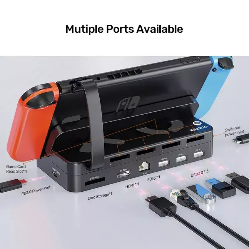 Käsikonsoli telakointiasema Unitek G1002F01 — USB-telakointiliitäntä, musta
