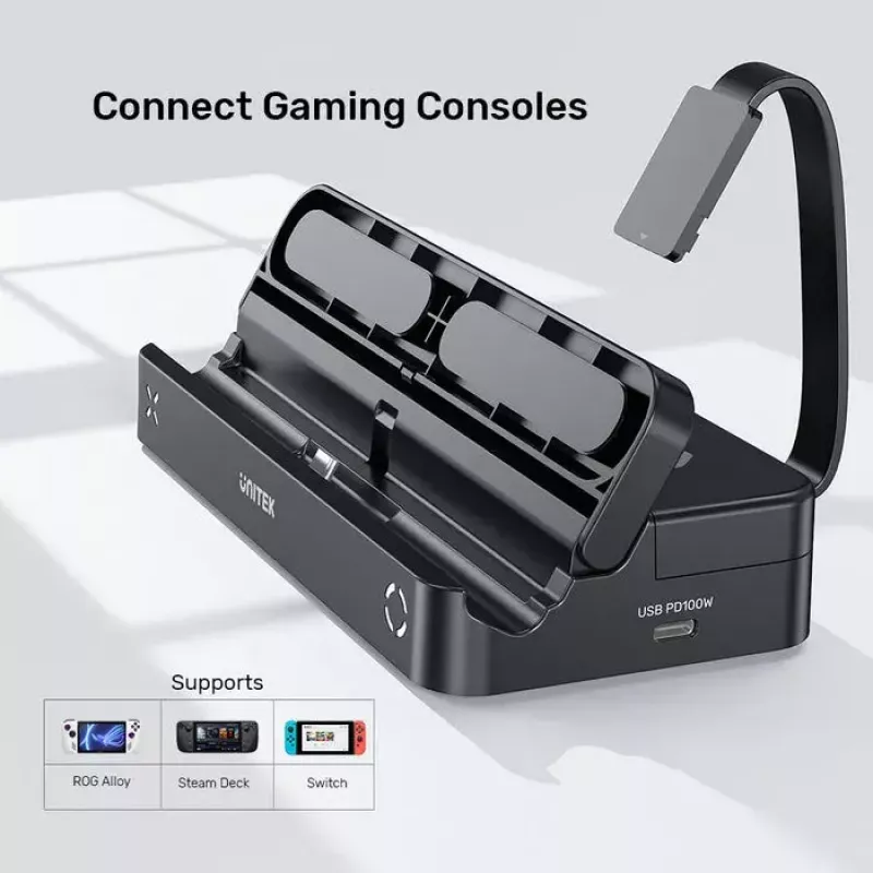 Käsikonsoli telakointiasema Unitek G1002F01 — USB-telakointiliitäntä, musta