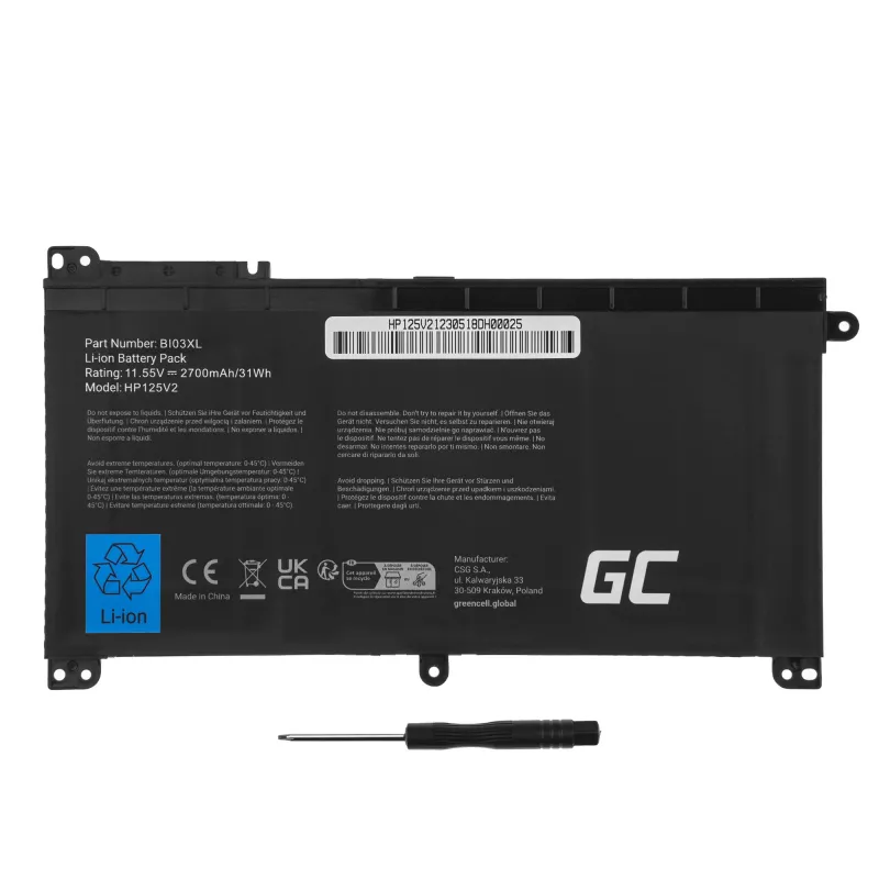 Akku Green Cell HP125V2 HP Pavilion x360 Stream 14-AX