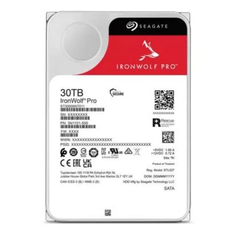 Kiintolevy | SEAGATE | IronWolf Pro | 30 TB | 512 MB | 7200 kierr./min | 3,5 | ST30000NT011