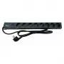Pistorasia EQUIP 19 tuuman 90° CEE7/7 8x Schuko-pistorasiaan kytkimellä, alumiini