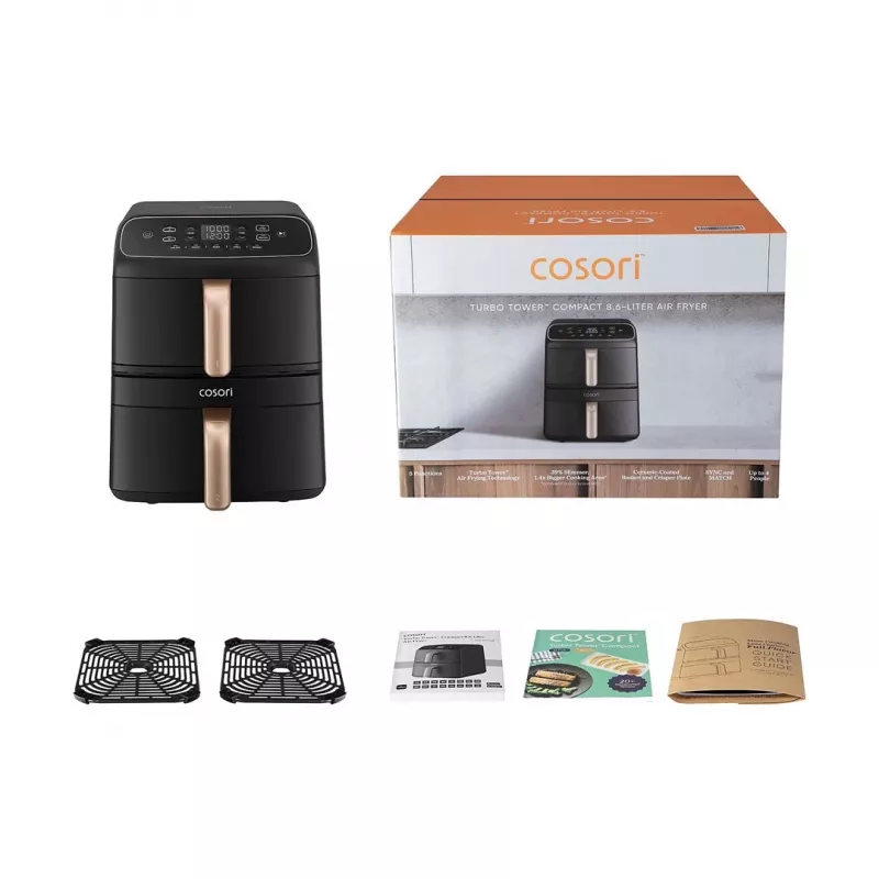 Kiertoilmakypsennin Turbo Tower Compact 8,6 L COSORI