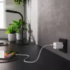 Seinäntalaturi DIGITUS USB GaN 45W — 1× USB-C, 1× USB-A, tulo 100–240V, valkoinen