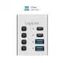 USB-keskitin USB 3.2 Gen 1, 4 porttia, USB-A/C, virtakytkin