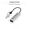 USB-keskitin USB 3.0 4-porttinen USB-A 5 Gbit/s