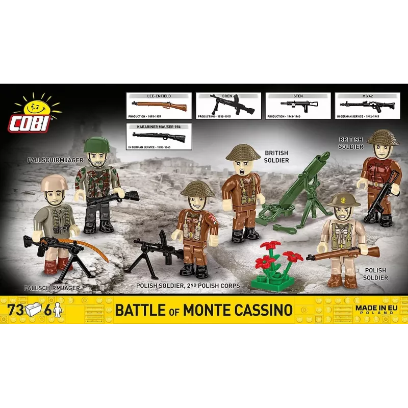 Rakennussarja Cobi Blocks Monte Cassinon taistelu historiallinen sotilasedioraama COBI-2063