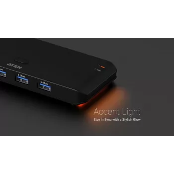 USB 3.2 Gen1 2x4 jakokytkin ATEN US5324, isäntä A + C ja 4 laiteliitäntää
