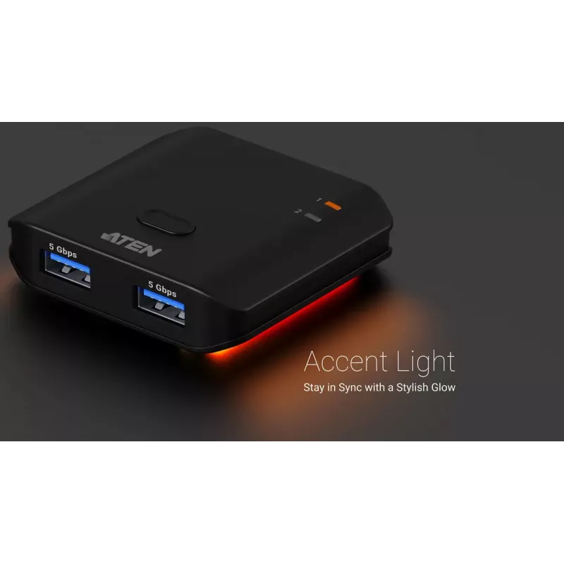 USB 3.2 Gen 1 2x2 -jakokytkin ATEN US4322 — 2 isäntää / 2 laitetta, Type-A