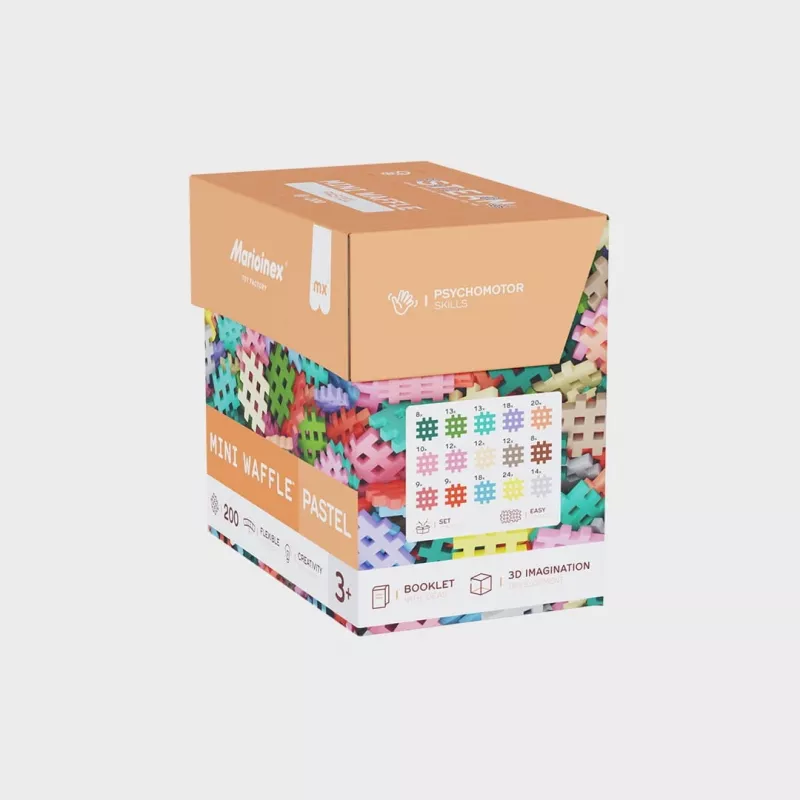 Rakennuspalikat Marioinex Mini Waffle 200 kpl pastelli — rakennussarja lapsille