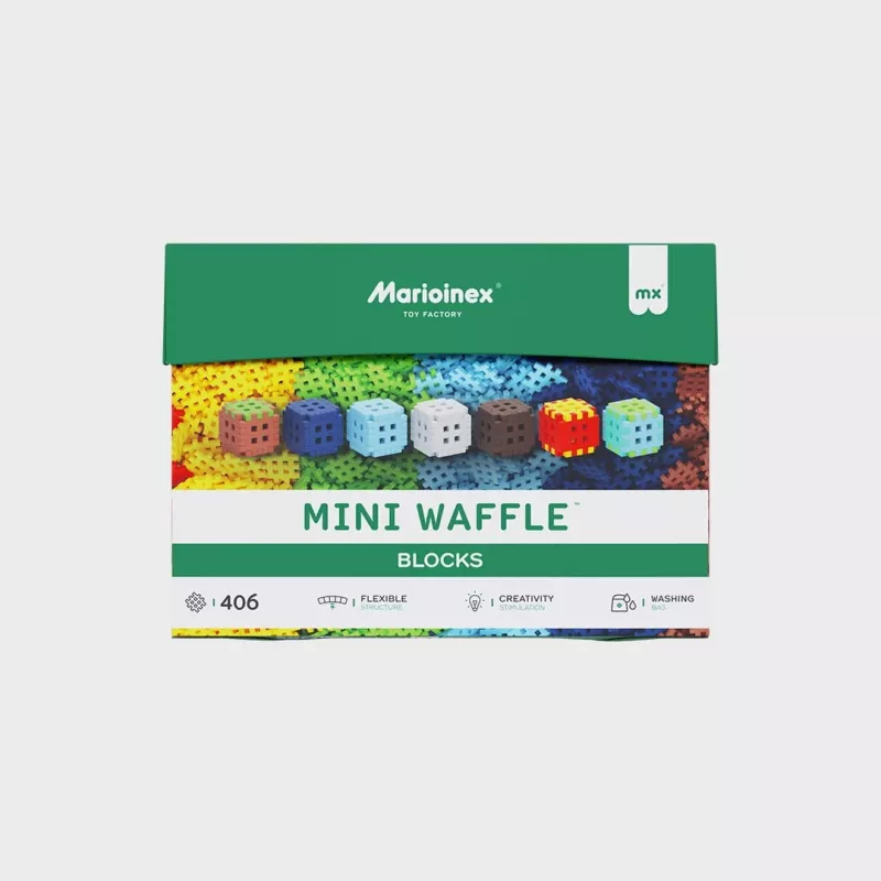 Rakennuspalikat Marioinex Mini Waffel 406 kpl — rakennussarja luovaan leikkiin