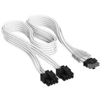Corsair Premium-Sleeved 2x 8-Pin – 12V-2x6-kaapeli, Type-4-virtalähteelle – valkoinen