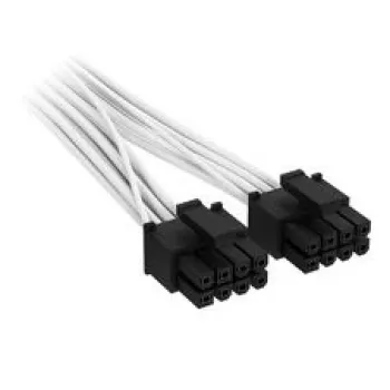 Corsair Premium-Sleeved 2x 8-Pin – 12V-2x6-kaapeli, Type-4-virtalähteelle – valkoinen