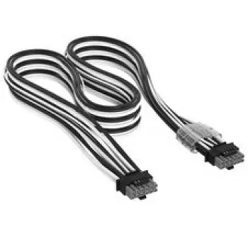 Corsair Premium-Sleeved 12V-2x6 – 12V-2x6-kaapeli, yleinen - musta/valkoinen