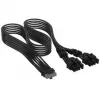 Corsair Premium-Sleeved 12V-2x6 – 2x 6+2-Pin-PCIe-kaapeli, yleinen – musta