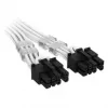 Corsair Premium-Sleeved 12V-2x6 – 2x 6+2-Pin-PCIe-kaapeli, yleinen - valkoinen