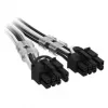 Corsair Premium-Sleeved 12V-2x6 – 2x 6+2-Pin-PCIe-kaapeli, yleinen – musta/valkoinen