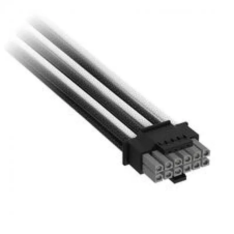 Corsair Premium-Sleeved 12V-2x6 – 2x 6+2-Pin-PCIe-kaapeli, yleinen – musta/valkoinen