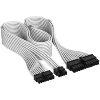 Corsair Premium-Sleeved 24-Pin-ATX-kaapeli, Gen 5, Type-5-virtalähteelle – valkoinen