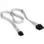 Corsair Premium-Sleeved 6+2-Pin-PCIe-kaapeli, Type-5-virtalähteelle – valkoinen