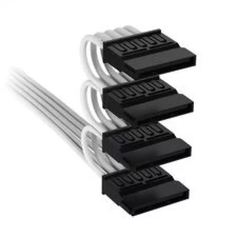 Corsair Premium-Sleeved 4x SATA-virtakaapeli, Type-5-virtalähteelle - valkoinen