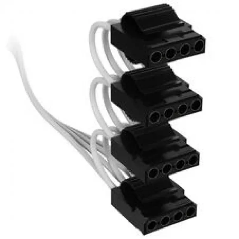 Corsair Premium-sleeved 4x 4-Pin-Molex-kaapeli, Type-5-virtalähteelle – valkoinen