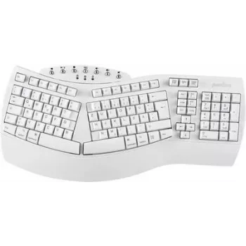 Perixx 11615 näppäimistö RF Wireless + Bluetooth QWERTZ ranska - saksa - espanja - UK englanti - US englanti valkoinen (PERIBOARD-612W DE)