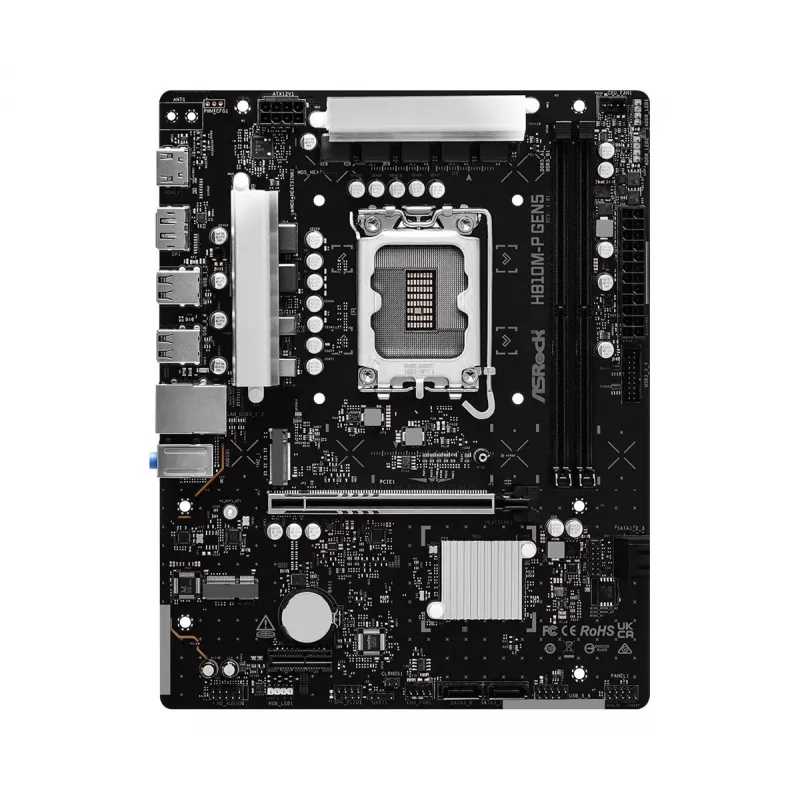 ASRock H810M-P Gen5 emolevy, LGA 1851, Micro-ATX, DDR5