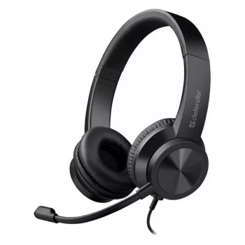 Johdolliset kuulokkeet mikrofonilla DEFENDER tune 150 – musta, johdollinen stereo-headset