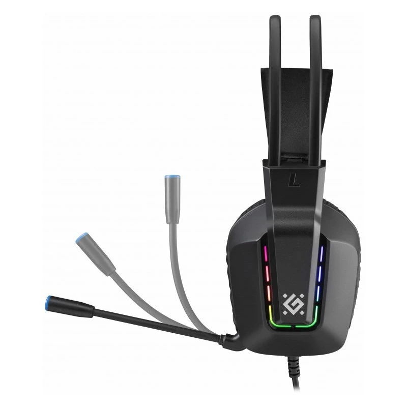 Johdollinen USB-pelikuulokkeet DEFENDER GOTHIC RGB mikrofonilla, musta