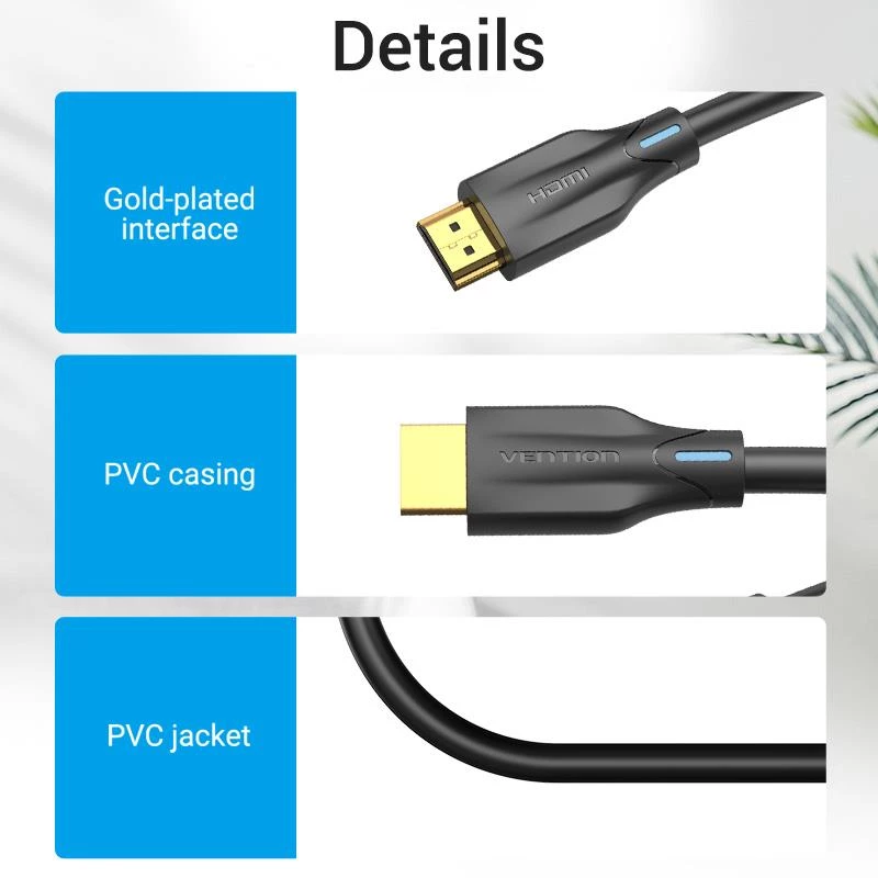 HDMI-kaapeli 8K/1M musta Aanbf Vention